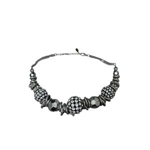 Chunky Silver‎ Circles Statement Piece Necklace